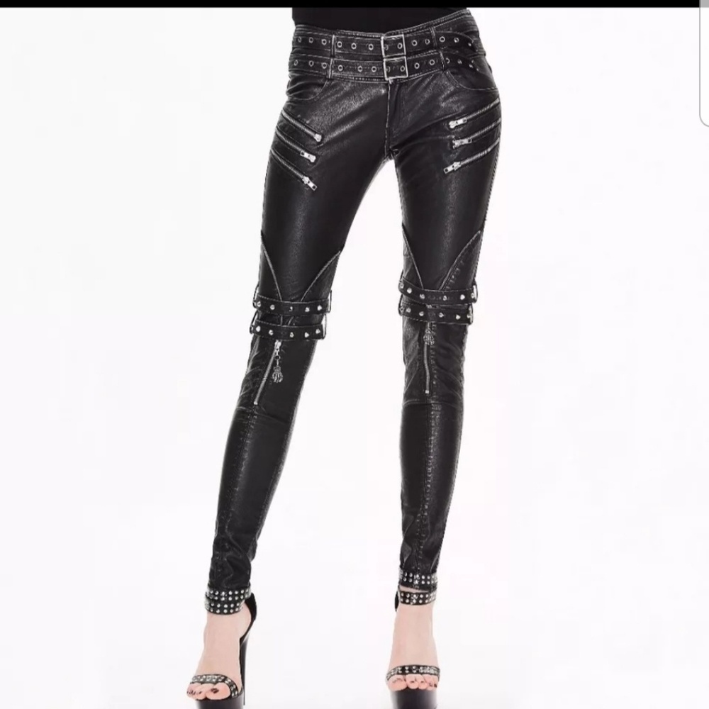 Sexy steampunk /goth leather pants XS
